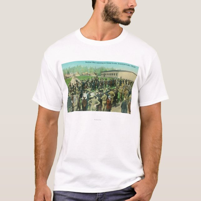 T-shirt Vue des soldats rédigés rapportant pour le devoir (Devant)