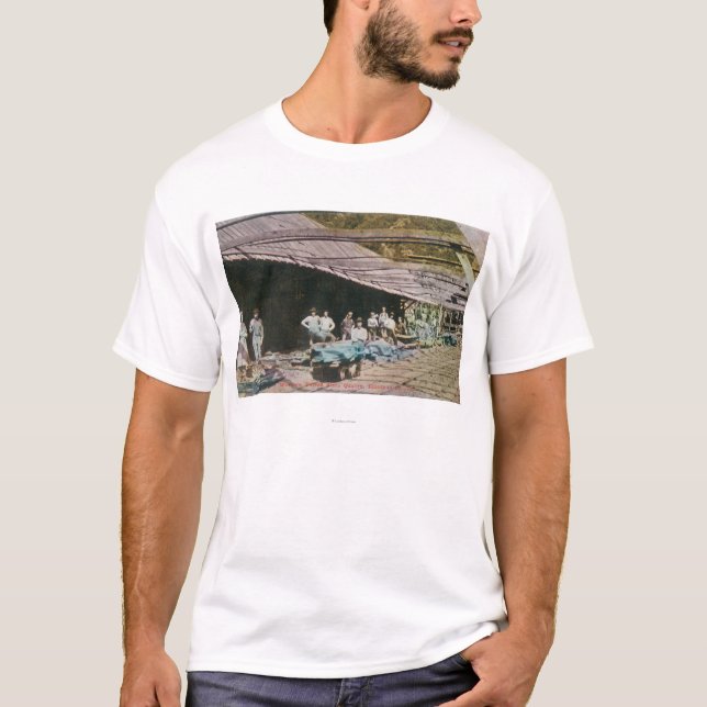 T-shirt Vue des travailleurs à la carrière d'ardoise (Devant)