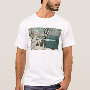 T-shirt Vue d'hiver du port de Marblehead