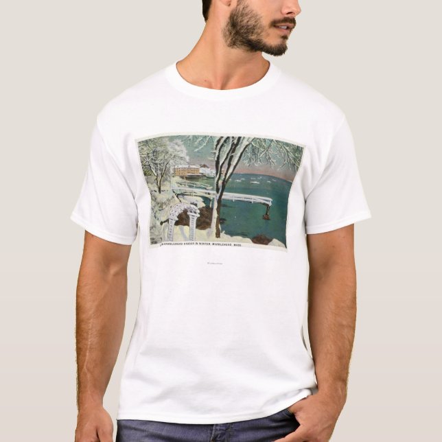 T-shirt Vue d'hiver du port de Marblehead (Devant)