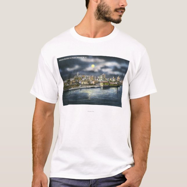 T-shirt Vue d'horizon d'Albany la nuit (Devant)