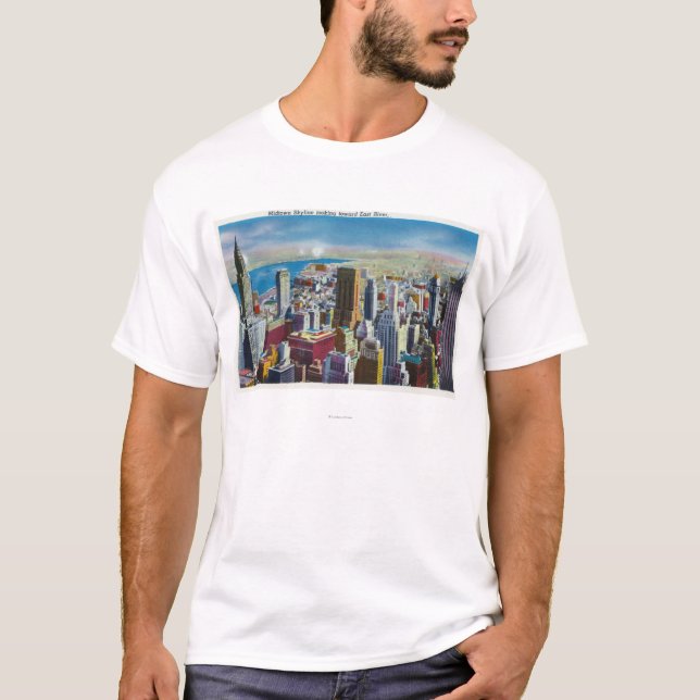 T-shirt Vue d'horizon de Midtown vers l'East River (Devant)