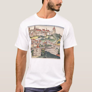 T-shirt Vue d'oeil d'oiseau de Prague de Nuremberg Chron