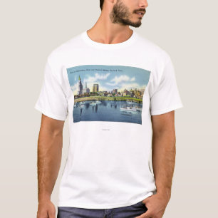 T-shirt Vue du fleuve Connecticut de l'horizon de Hartfort