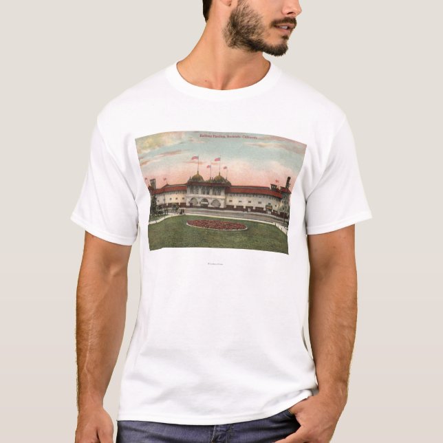 T-shirt Vue du pavillon se baignant (Devant)