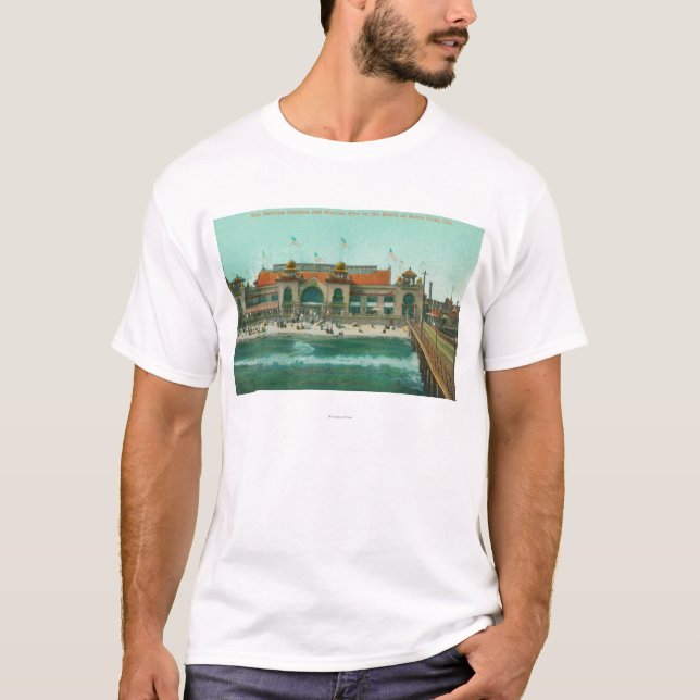 T-shirt Vue du pavillon se baignant et du pilier (Devant)