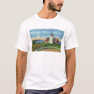 T-shirt Vue du phare de Nobska, trou en bois
