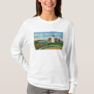 T-shirt Vue du phare de Nobska, trou en bois