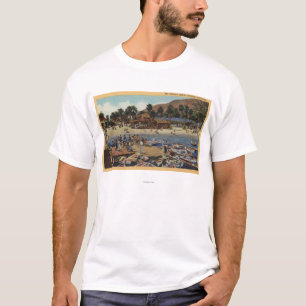 T-shirt Vue du port d'isthme avec des nageurs