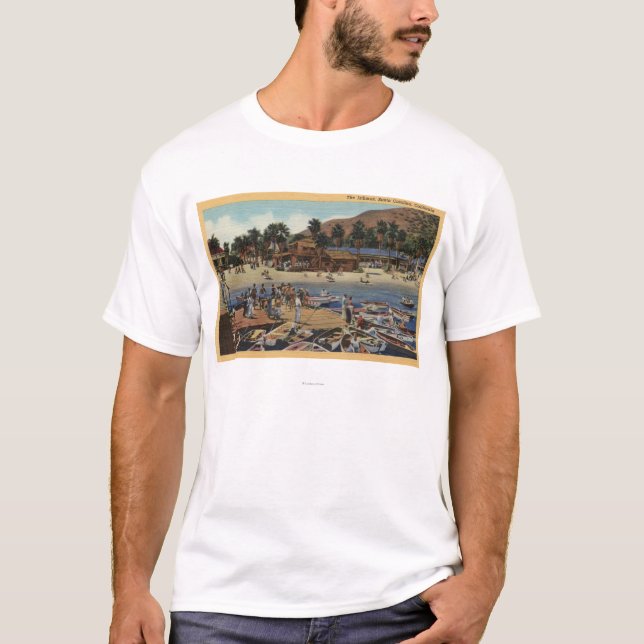 T-shirt Vue du port d'isthme avec des nageurs (Devant)