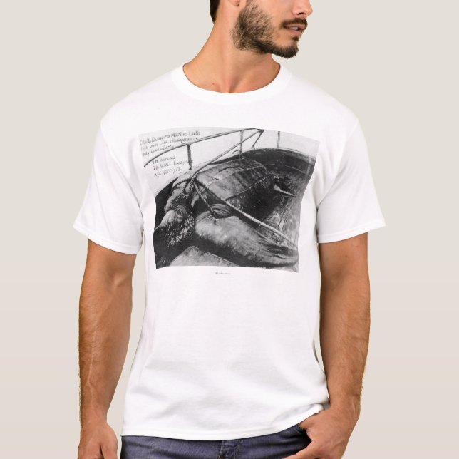 T-shirt Vue d'une tortue de mer géante en captivité (Devant)
