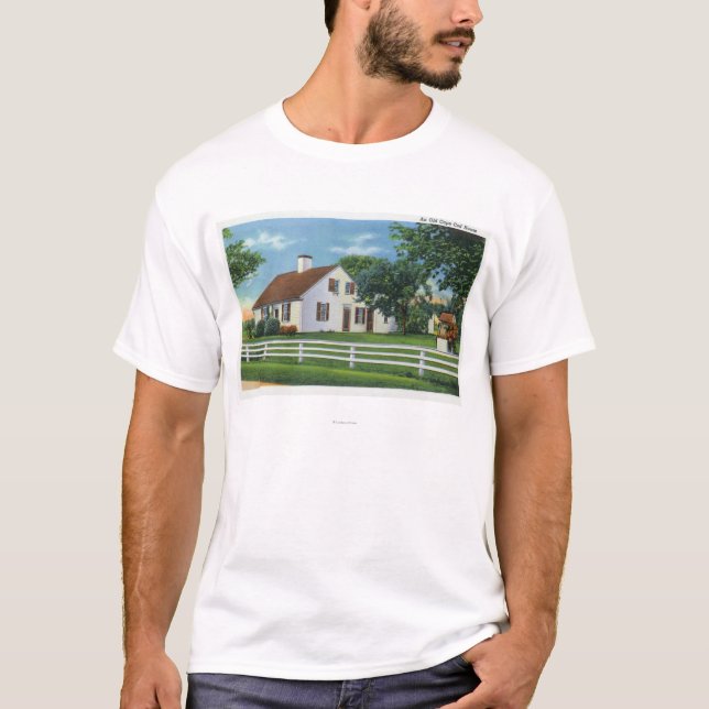 T-shirt Vue d'une vieille maison de Cape Cod (Devant)