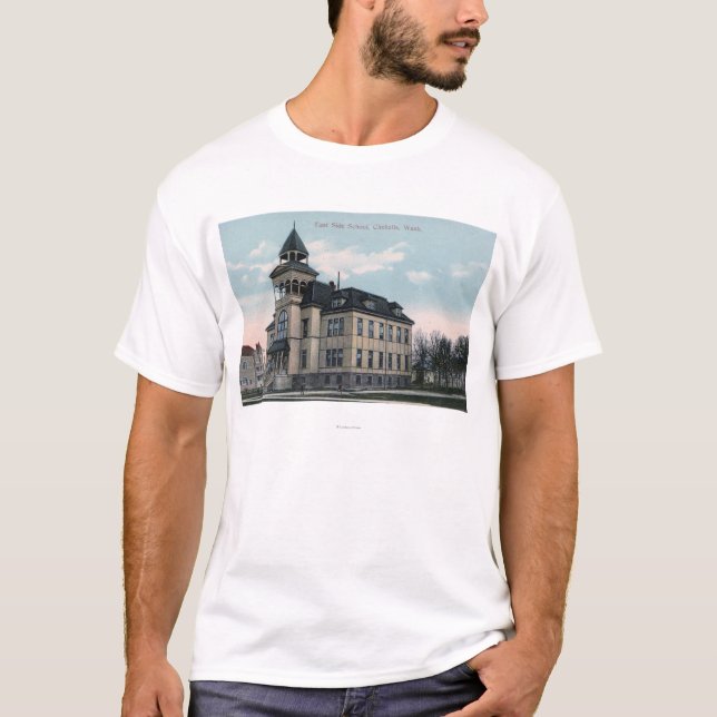 T-shirt Vue extérieure de bâtiment d'école de côté est (Devant)
