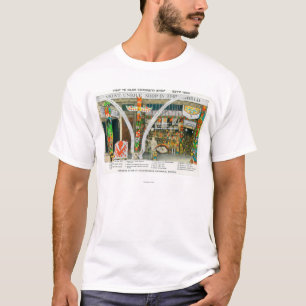 T-shirt Vue extérieure de magasin d'antan de curiosité d