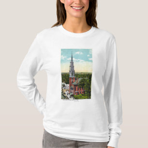 T-shirt Vue extérieure d'église de rue de parc