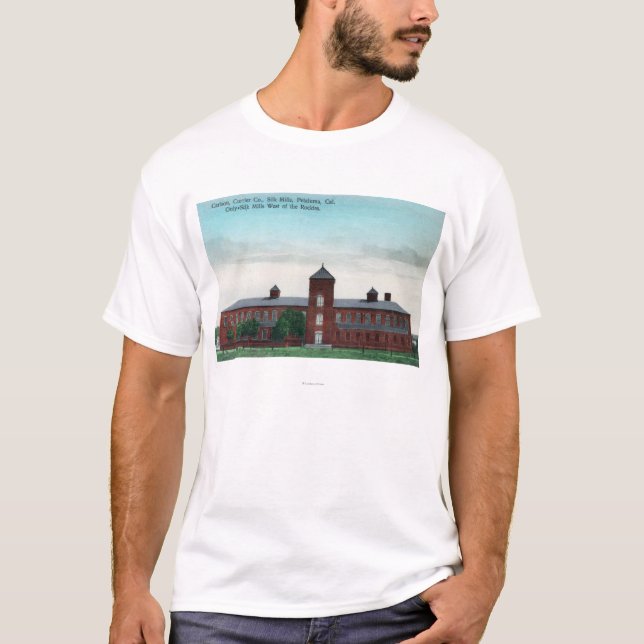 T-shirt Vue extérieure des moulins de soie de Currier Co (Devant)