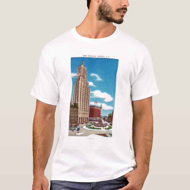 T-shirt Vue extérieure du bâtiment de couche-point (Devant)