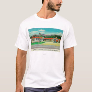 T-shirt Vue extérieure du motel de golf, Montecito