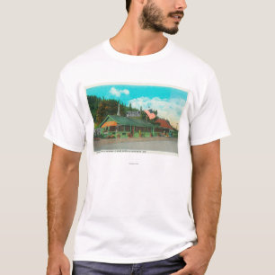 T-shirt Vue extérieure du restaurant du BBQ de la marque