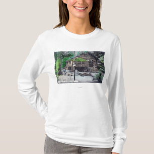 T-shirt Vue extérieure d'un rondin CabinCazadero, CA