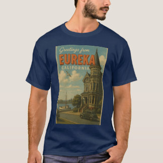 T-shirt Vue historique du front de mer d'Eureka Californie