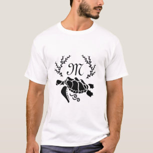 T-shirt Vue latérale de la silhouette de la tortue noire