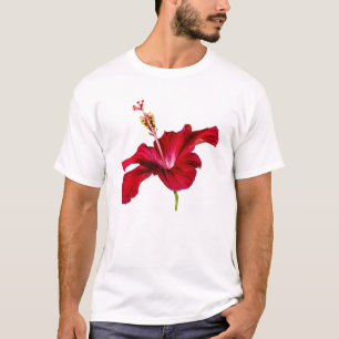 T-shirt Vue latérale de l'Hibiscus rouge