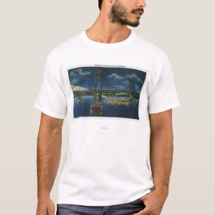 T-shirt Vue nocturne du pont de la route du centre-Hudson