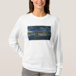 T-shirt Vue nocturne du pont de la route du centre-Hudson