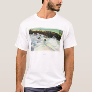 T-shirt Vue olympique de course de bobsleigh sur Mt. Van