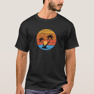 T-shirt Vue panoramique du coucher de soleil sur la plage 