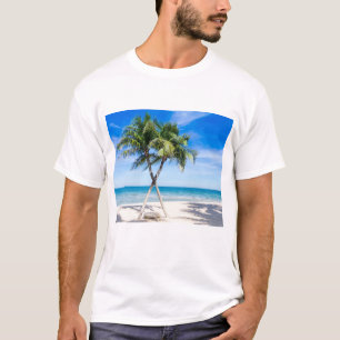 T-shirt Vue relaxante de paysage marin avec des palmiers s