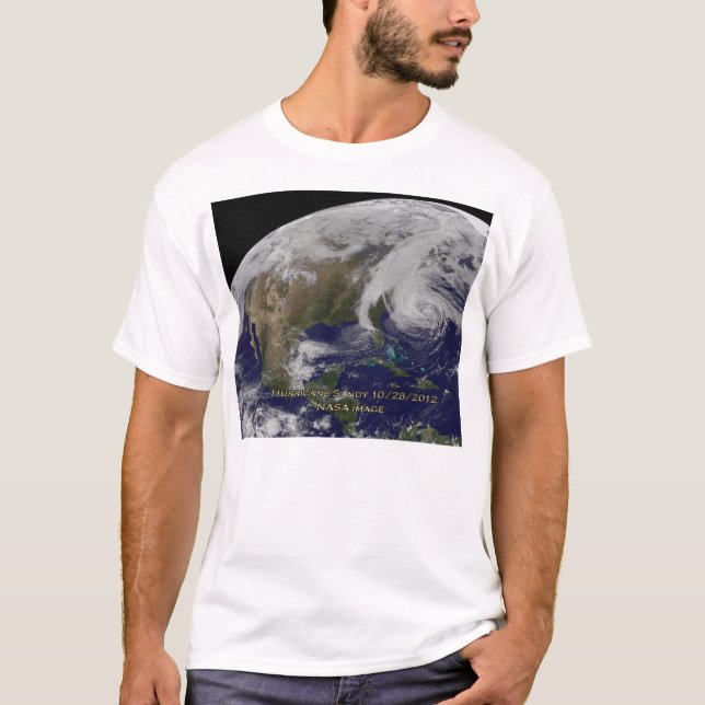 T-shirt Vue satellite de l'ouragan Sandy (Devant)