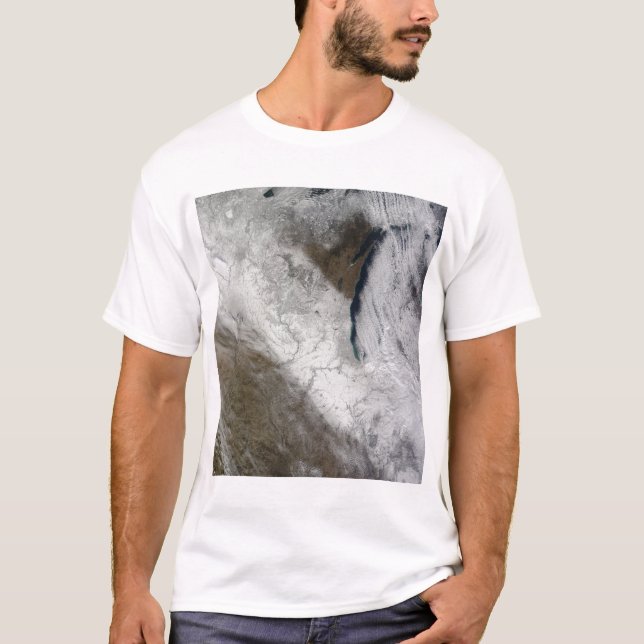 T-shirt Vue satellite sur la neige et le froid (Devant)