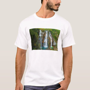 T-shirt Vue surélevée d'une cascade, Croatie