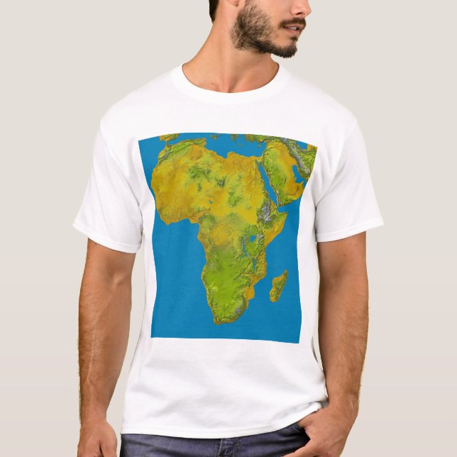 T-shirt Vue topographique de l'Afrique (Devant)