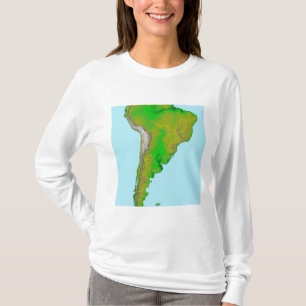 T-shirt Vue topographique de l'Amérique du Sud