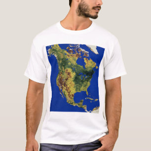 T-shirt Vue topographique de nord et de l'Amérique