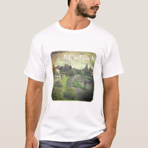 T-shirt Vue vintage de la rivière Hafren à Newtown, Powys