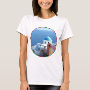 T-shirt Vues de l'église sur Santorin, Grèce