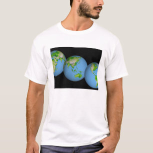 T-shirt Vues topographiques du monde