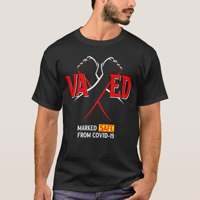 T-shirt VVAXE - Vacciné - Marqué sans risque de COVID-19 (Devant)
