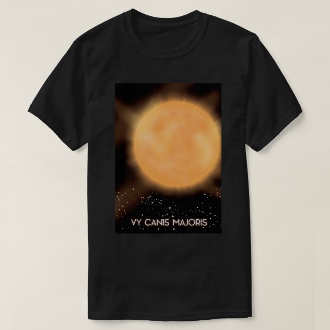 T-shirt VY Canis Majoris poster d'art spatial Sun. (Design devant)