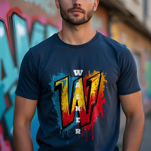 T-shirt "W" pour la victoire : Monogramme de graffiti pers