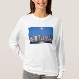 T-shirt WA, Seattle, ligne d'horizon de Seattle et Elliott