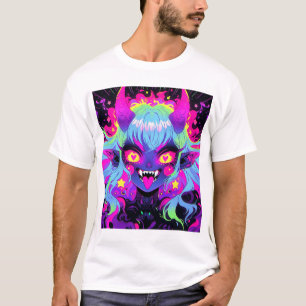 T-shirt Wacky Demon Elf Anime Girl Tongue Out