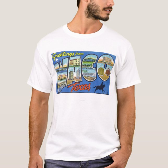 T-shirt Waco, lettre ScenesWaco, TX de TexasLarge (Devant)