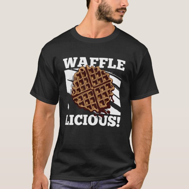 T-shirt Waffle Licious Ironic Waffle Nourriture Gourmet (Devant)