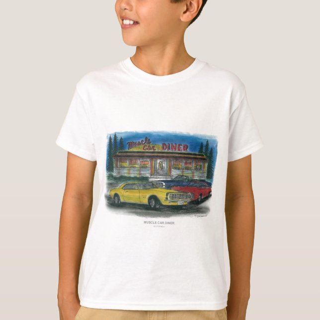 T-SHIRT WAGON-RESTAURANT DE VOITURE DE MUSCLE (Devant)