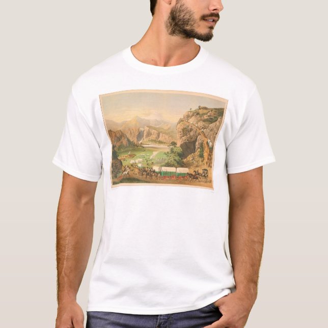 T-shirt Wagons de train arrivant à l'avant-poste (1838A) (Devant)